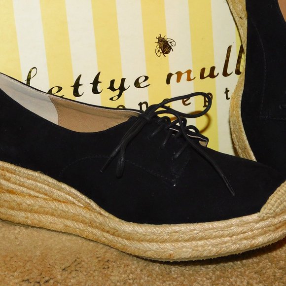 NIB $100+ Black Suede BETTYE MULLER Regina Espadrilles 9 1/2 - Picture 3 of 5